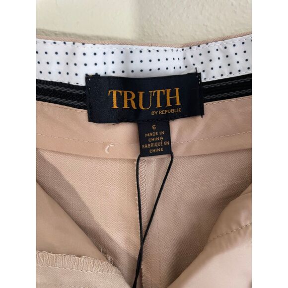 High Rise Women Size 6 Khaki Tan Wide Leg Dress Pants Office Academia Minimalist - Picture 3 of 6